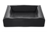 Bia bed artificial leather cover dog basket black