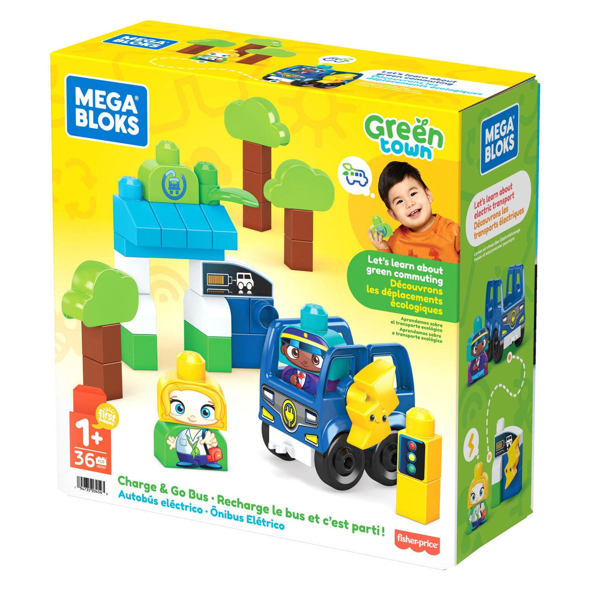 Mega Bloks Green Town Charging and driving a bus