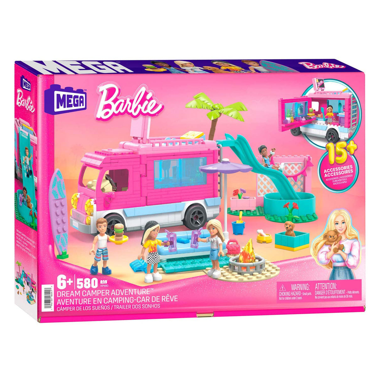 Mattel Dream Camper Adventure Bouwset, 580dlg.