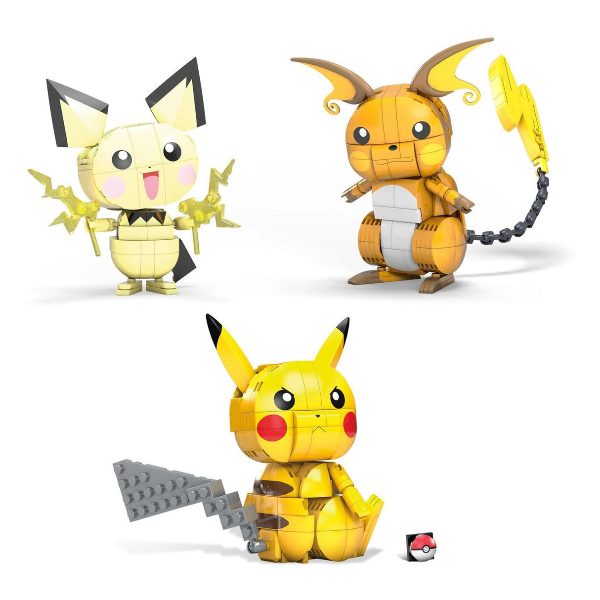 Pokémon Mega CONSTRUX POKEMON CONSTRUCTION BUILIT ET Afficher Pikachu Evolution Trio