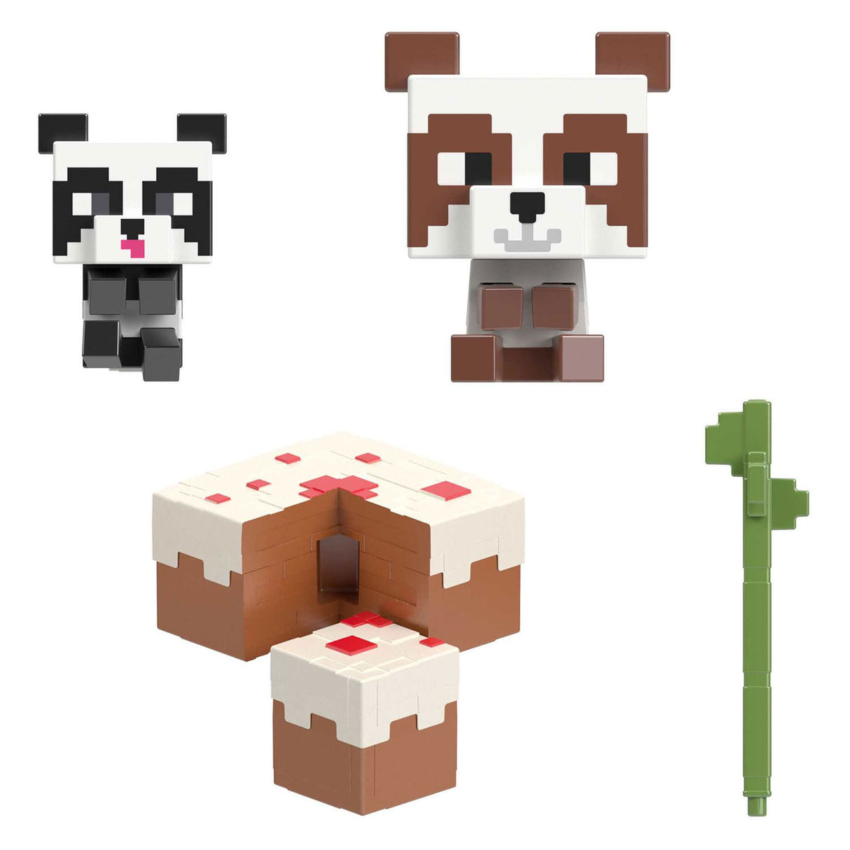 Mattel minecraft mob hoofd mini panda speelhuis speelset