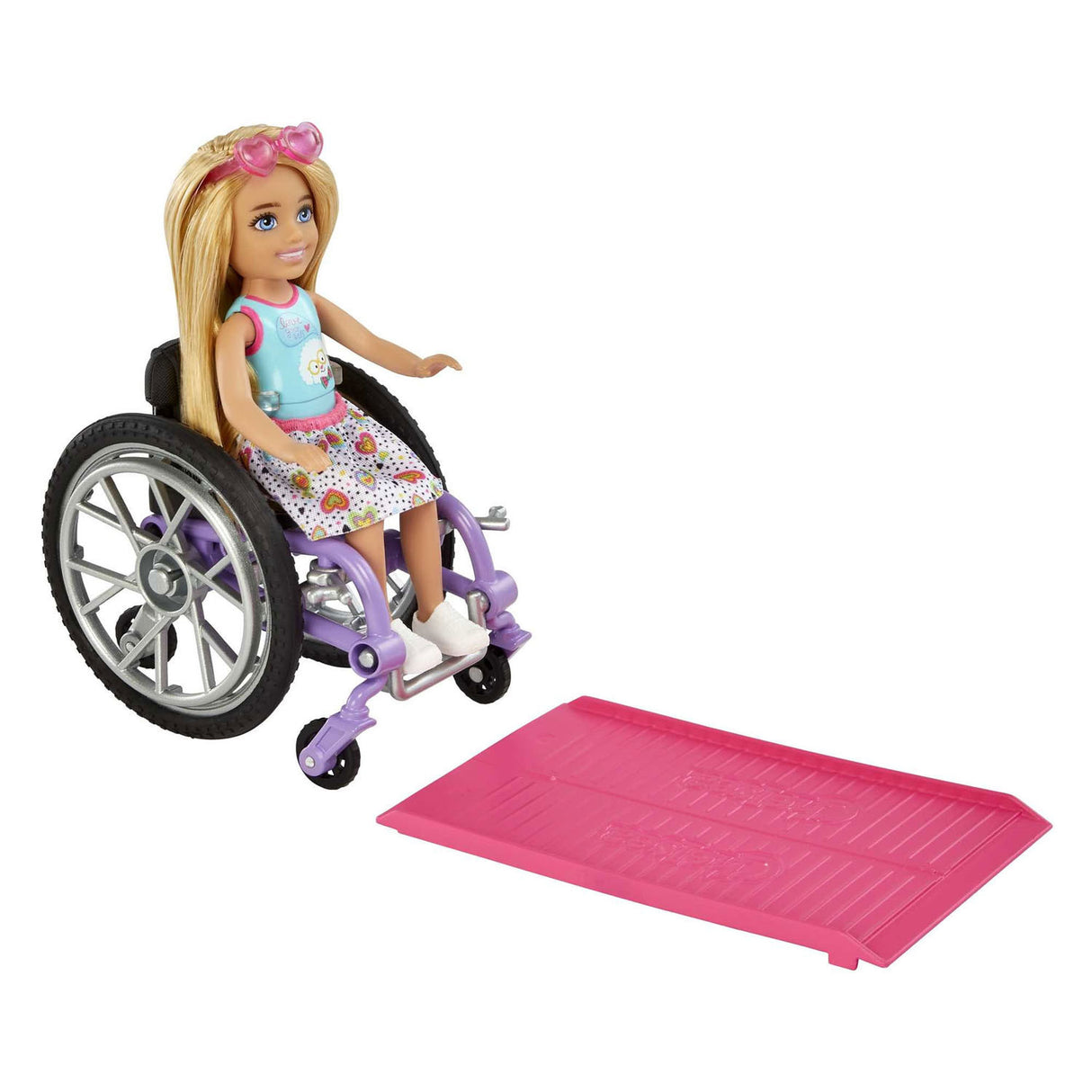 Mattel Chelsea silla de ruedas muñeca rubia