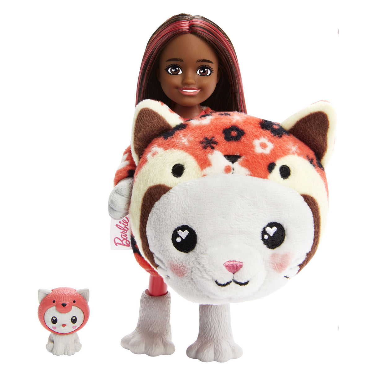 Mattel Cutie Reveal Chelsea Kitten as a red building