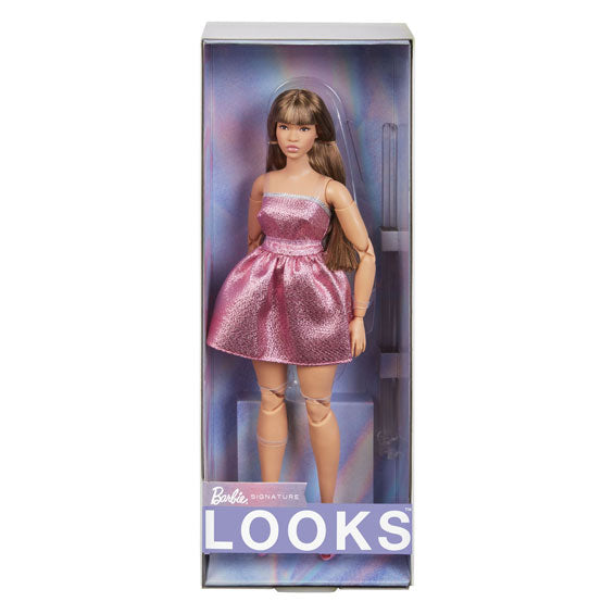 Mattel izgleda modno lutko z roza obleko