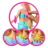 Barbie zeemeermin met magische bloemen blauw