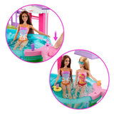 Barbie droomzwembad - speelset met glijbaan en bubbelbad en meer dan 20 accessoires
