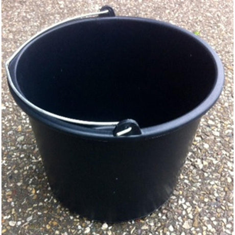 Emmer zwart 12 ltr met stalen hengsel (bouwemmer)<br>