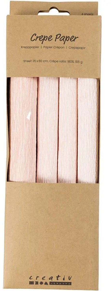 Creativ company crepepapier lichtroze - 4st.