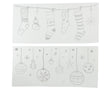 Decoris raamdecoratie kerstsokken kerstballen pvc wit 23x49cm