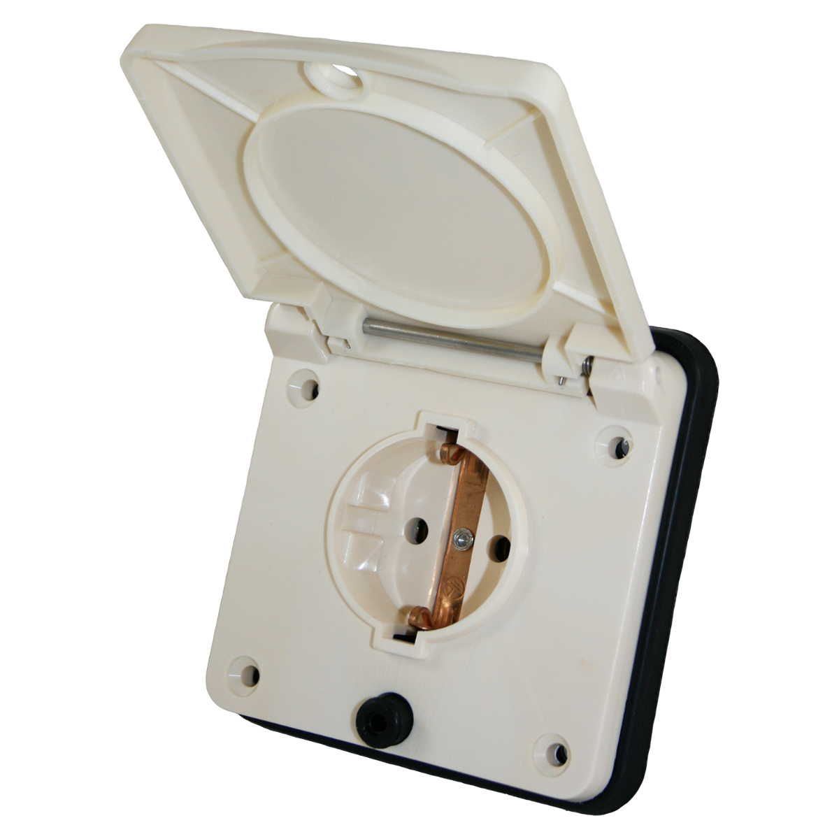 Schuko buiten wandcontactdoos beige voor caravan en camper