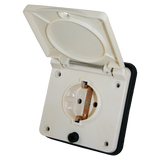 Schuko buiten wandcontactdoos beige voor caravan en camper