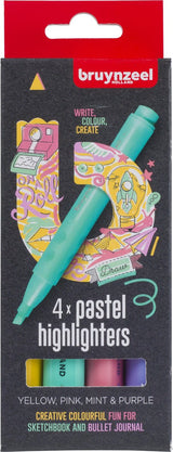 Bruynzeel markeerstiften set pastel 4 kleuren