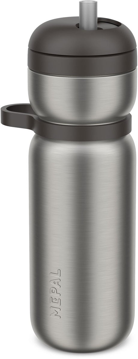 Mepal isoleerfles twist sport - 600 ml - twist en drink - lekdicht en geïsoleerd: 6u warm. 10u koud - vaatwasmachinebestendig - drinkflessen - graphite black