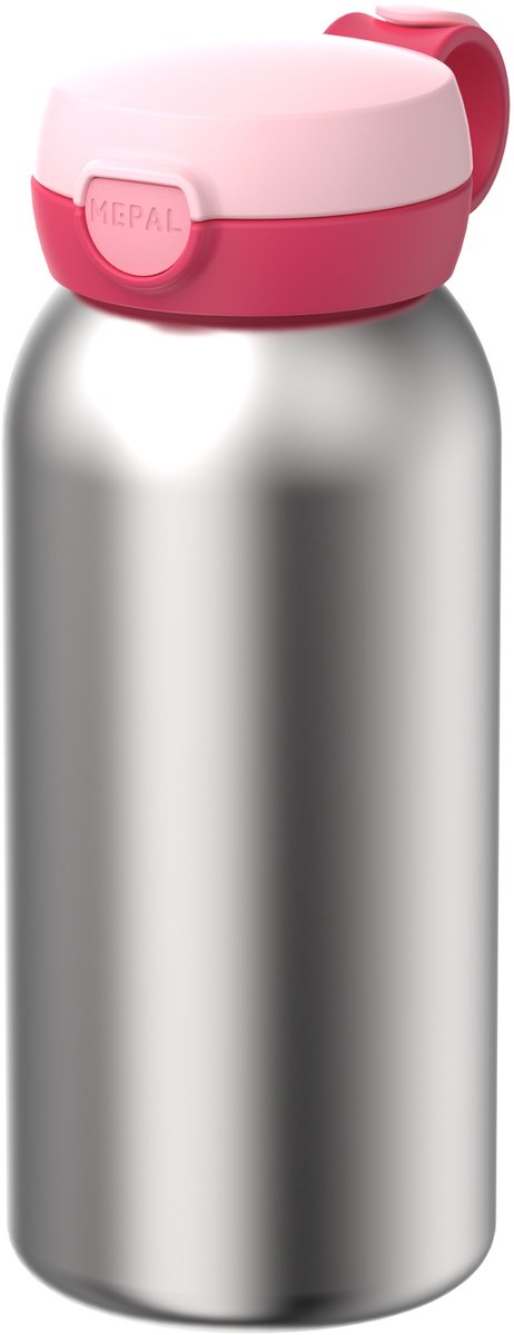 Mepal rvs drinkfles met flipdop campus - 600 ml - waterfles rvs - lekdicht - hygiënische deksel - cool pink
