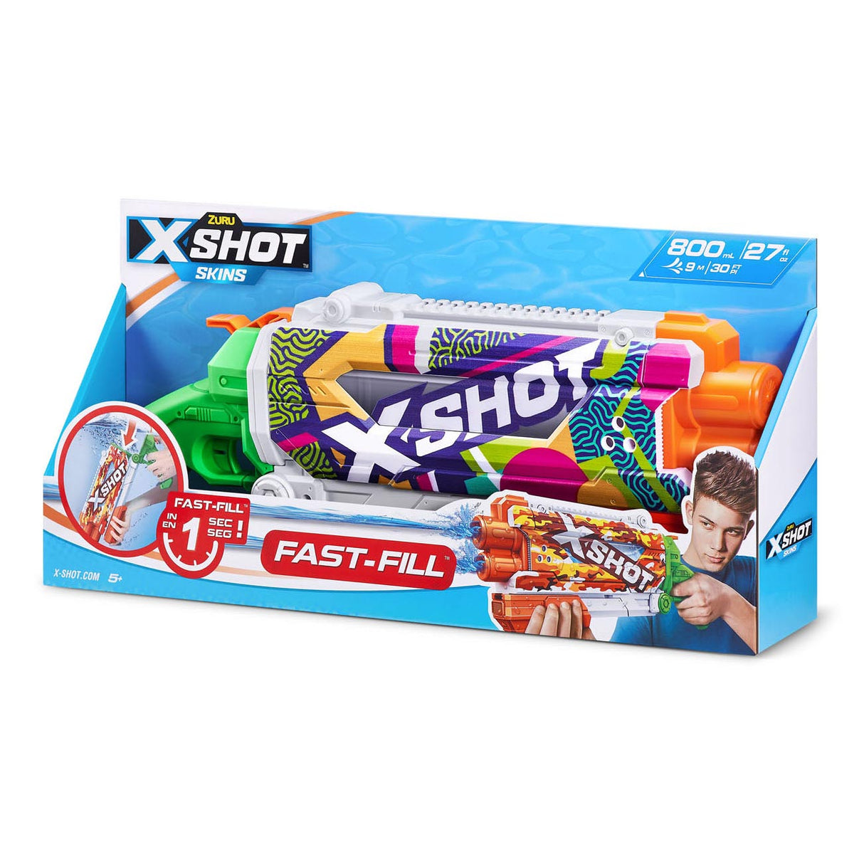 Zuru X-Shot Waasser Pistoul Fill Fills Pompelaktioun, 500ml