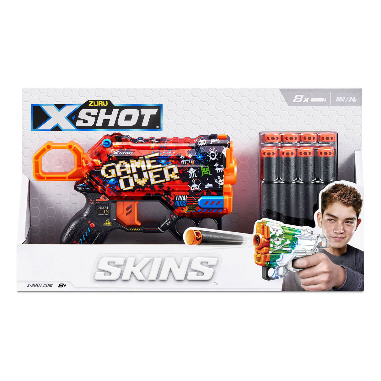 Zuru X-shot Skins amenaza con 8 dardos