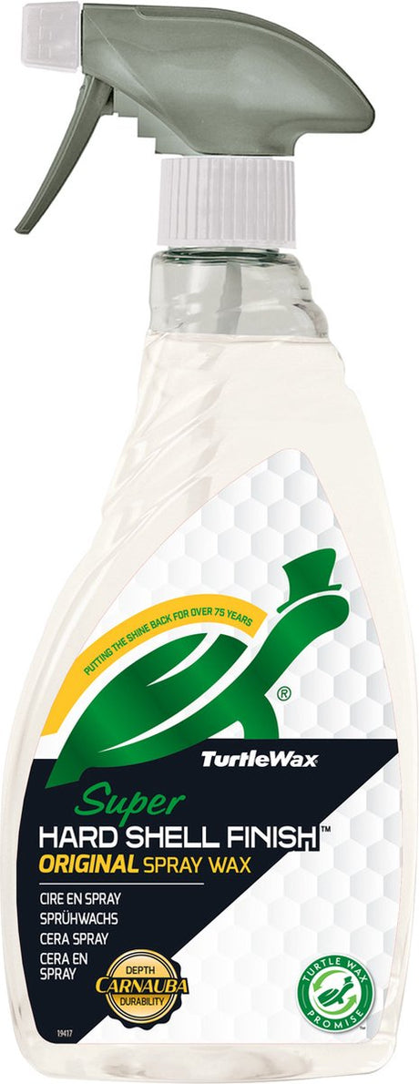 Turtle wax super hard shell finish originele spray wax – voor een langdurig eindresultaat - super glad oppervlak - verrijkt met carnauba - veilig voor alle afwerkingen - 500ml