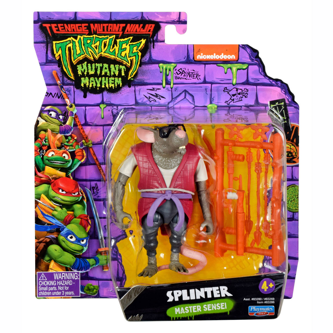 Les tortues ninja mutantes boti adolescents jouent à la figure Splinter sensei