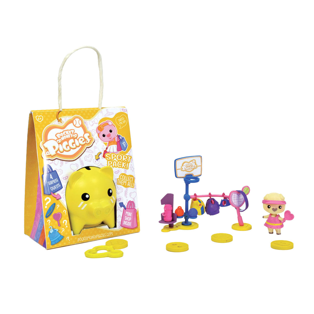 Boti pockey money piggies speelfiguur met spaarpot sports pack