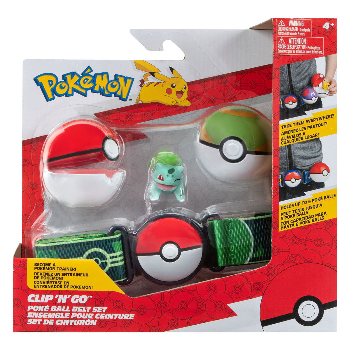 Boti Clip 'n' Go Poke Ball z zestawem do zabawy, 4dlg.