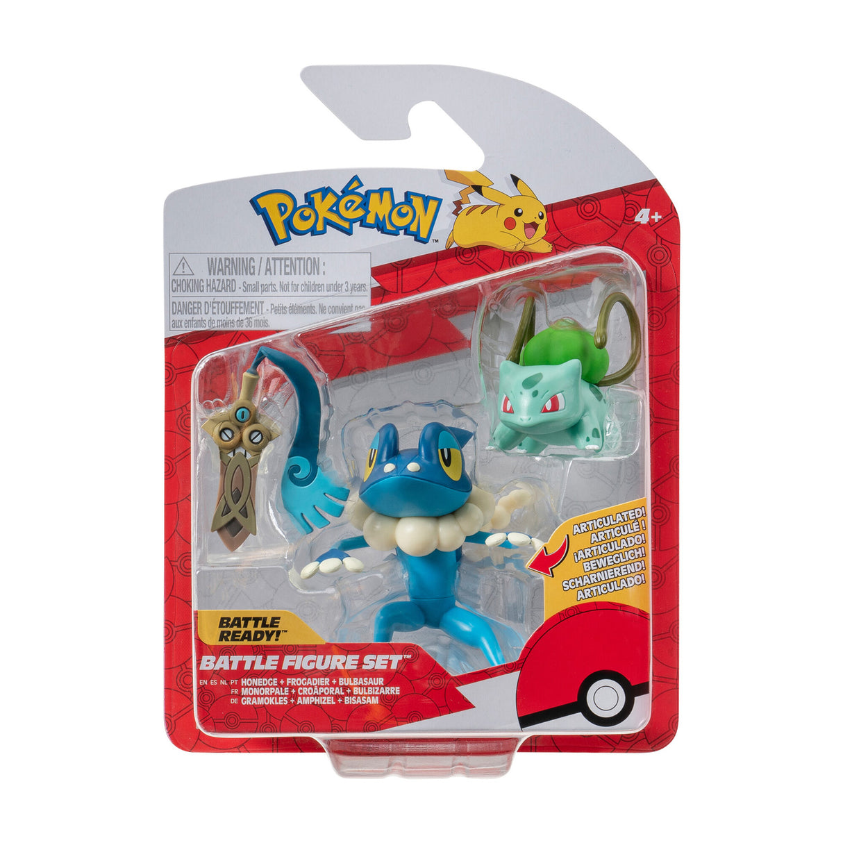 Boti batte figuur set honedge, bulbasaur, frogadier, 3st.