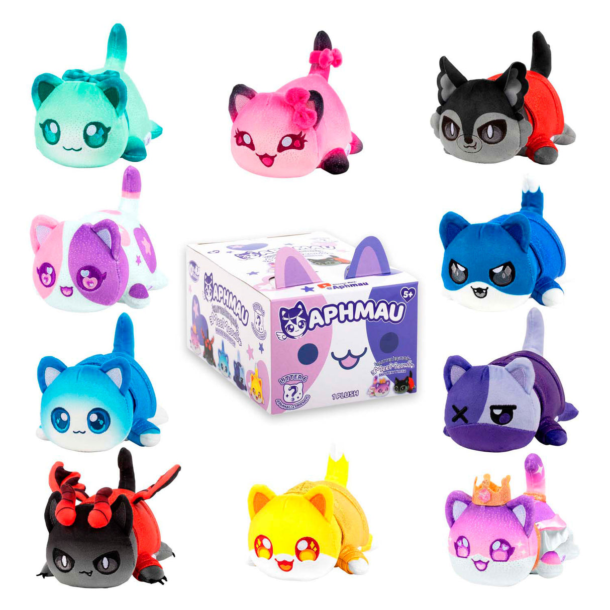 Boti Aphmau Friends 6 Sorpresa Meemeows abbraccio Pluche, 15 cm