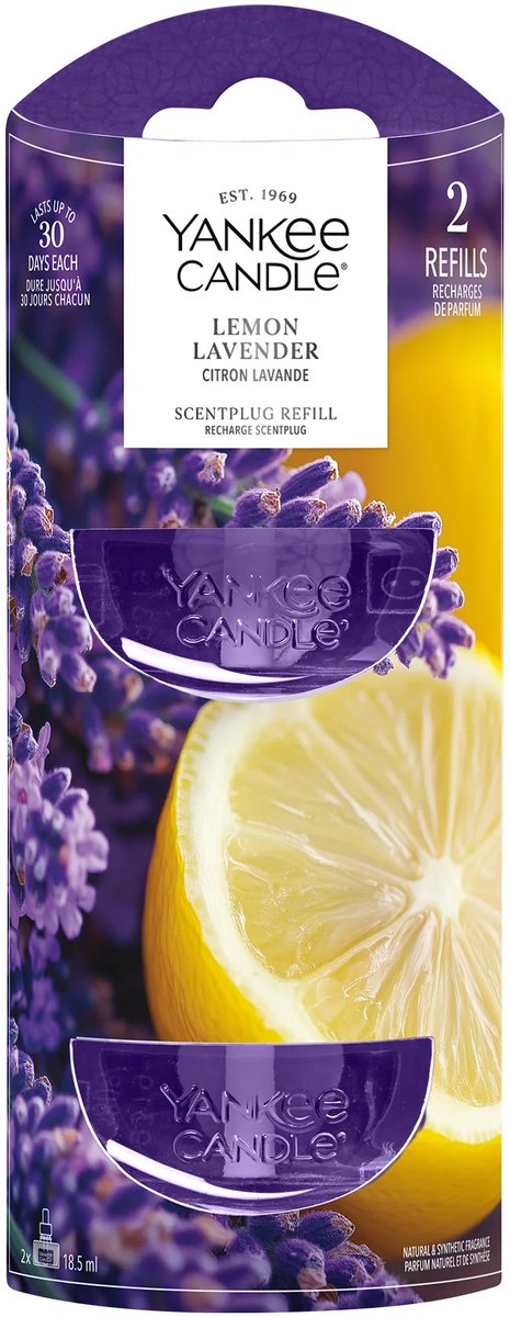 Yankee candle - lemon lavender - elektrische diffuser navulling - 2 stuks