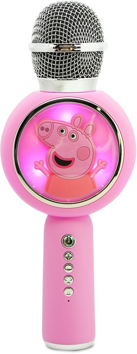 Otl technologies peppa pig - draadloze karaoke microfoon voor kinderen - oplichtend led display - speaker - stemvervorming