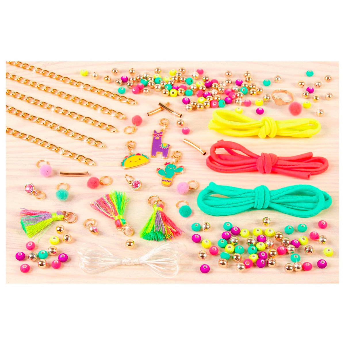 Make it real - neon armbanden met bedeltjes maken - maak 10 armbanden en een ring