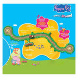 Gear2play peppa pig whizz around - klik-klak trein speelset - modulaire rijbaan voor whizz around voertuigen - interactief met muziek en geluid