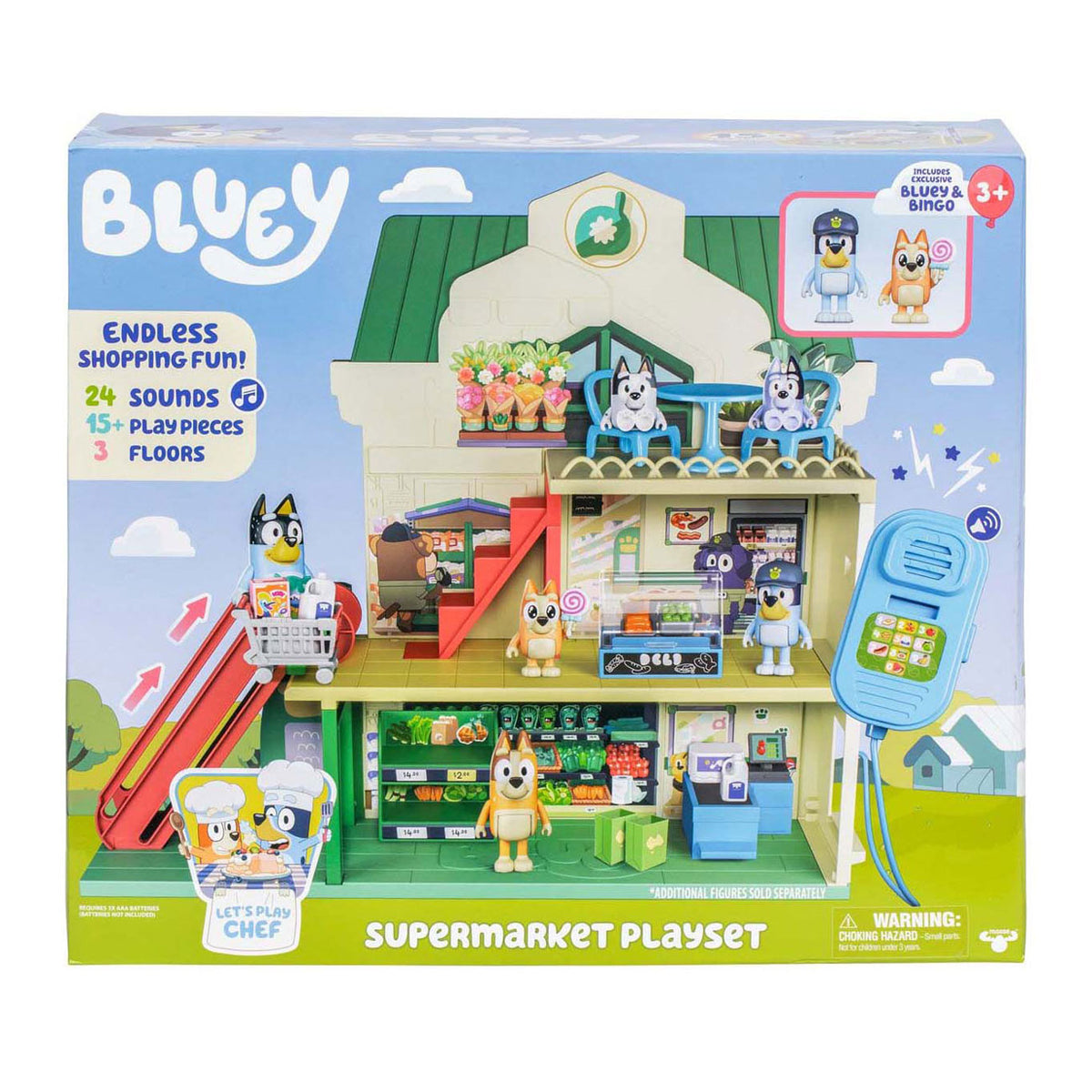 Moose bluey lets play chef - supermarkt speelset