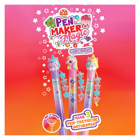 Gear2play pen maker magic - mini: unicorn - maak 3 unieke pennen met kralen, bedels en unicorn figuren