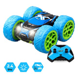 Exost rc 360 cross mx bestuurbare stuntauto blauw groen - 12 km u