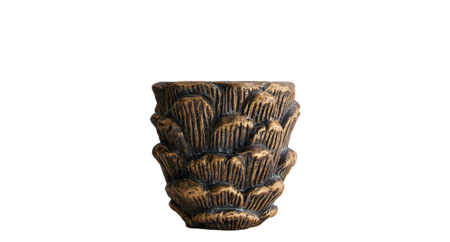 Planter cement ø16.5x15cm bronze