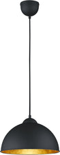 Trio reality jimmy - hanglamp - zwart - excl. 1x e27 10w - goud