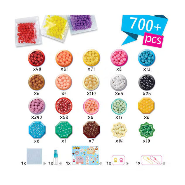 Aquabeads kirby sleutelhangerset- 700 parels die met water plakken- knutselset