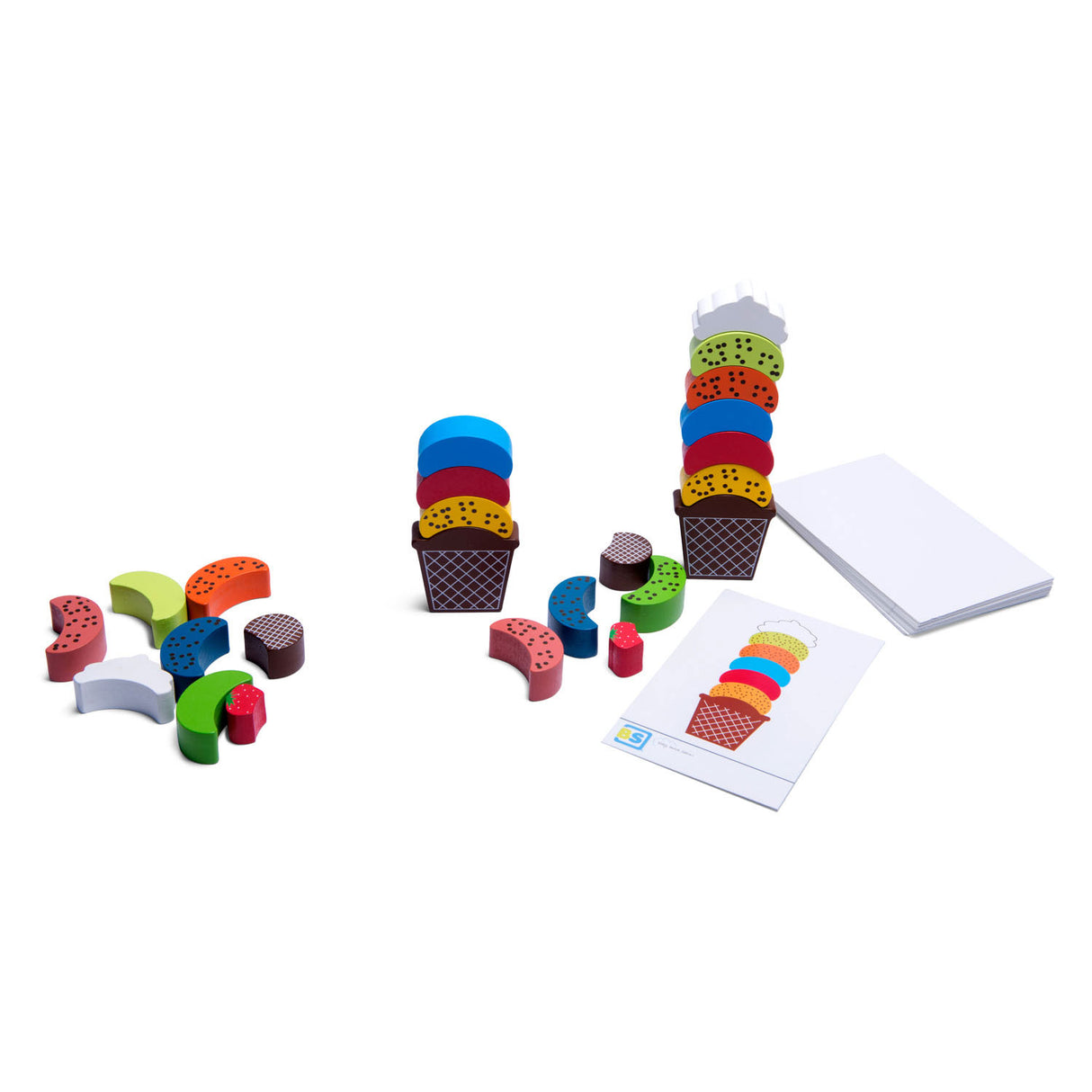 Bs toys ijs creaties hout - balans en stapelspel