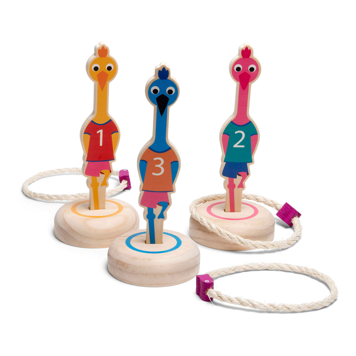 BS Toys Ringwerpen Vogels Game di lancio in legno