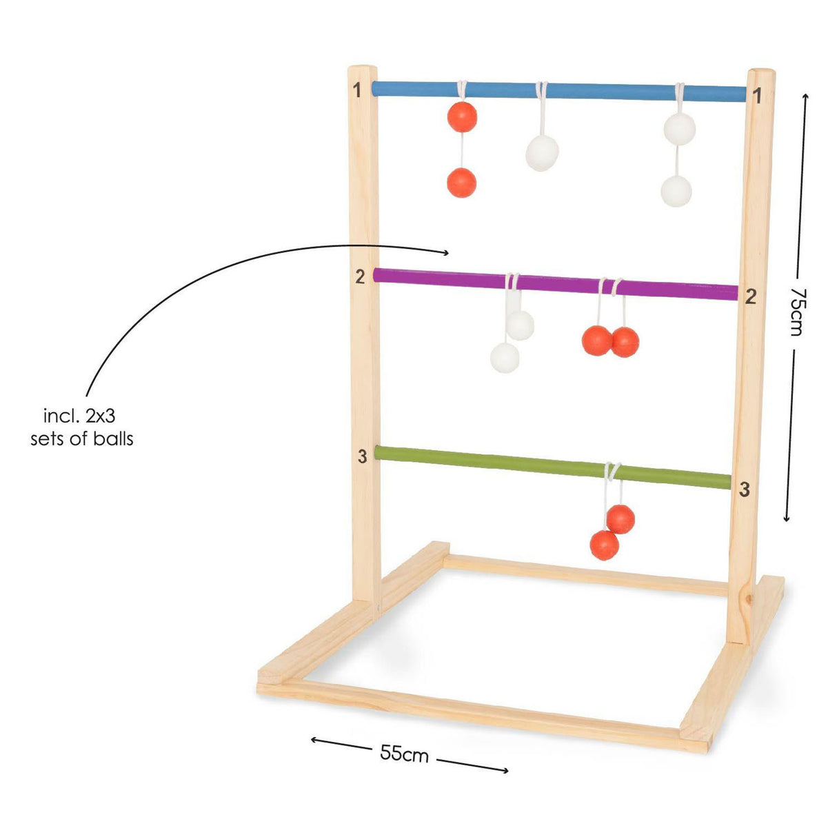 BS Toys wooden ladder game throwing game, 7dlg.