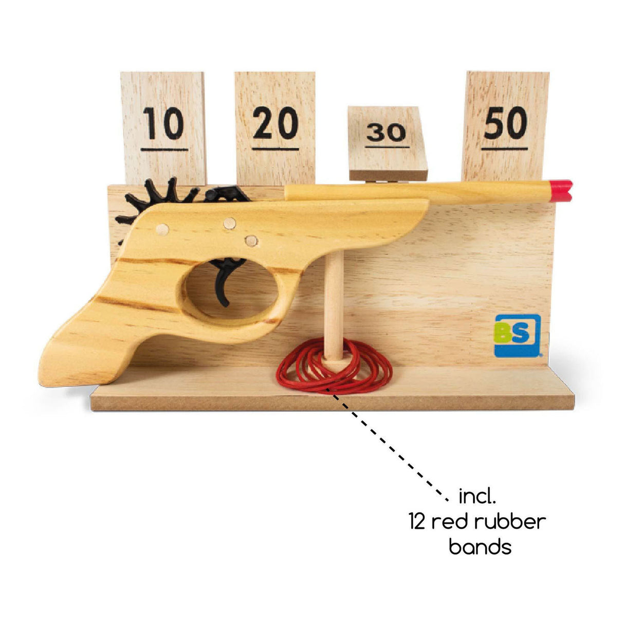 BS Toys Game di tiro in legno con Target, 14DLG.