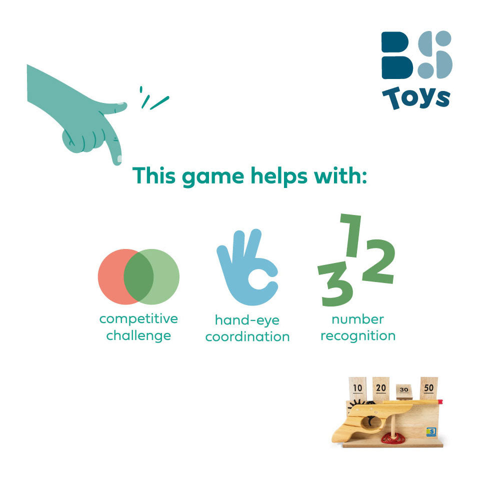 Hračky BS Toys Wooden Shooting Game s Targetem, 14DLG.