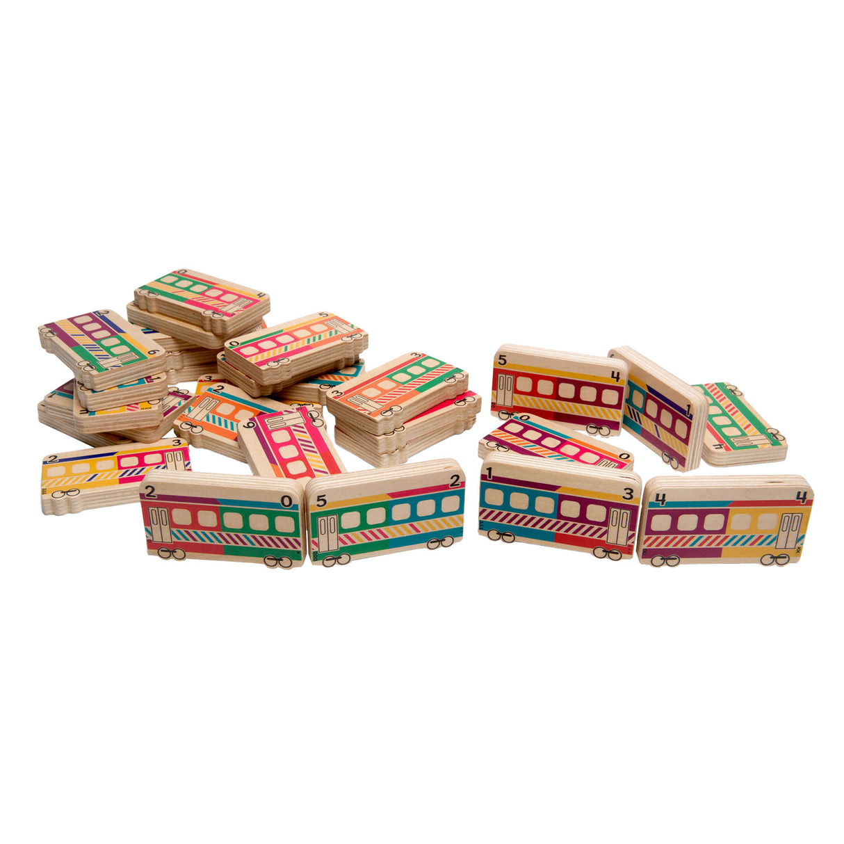 BS Toys Wooden Dominotrain, 14dlg.