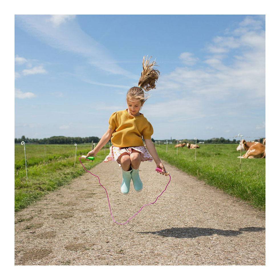 BS Juguetes Jumping Rope Pink con manijas de madera