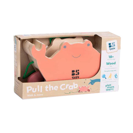 Bs toys houten krab met trekkoord