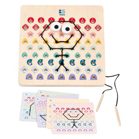 Bs toys thread and code ga519 – houten rijgspel met kaarten touwen