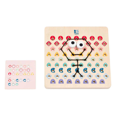 Bs toys thread and code ga519 – houten rijgspel met kaarten touwen