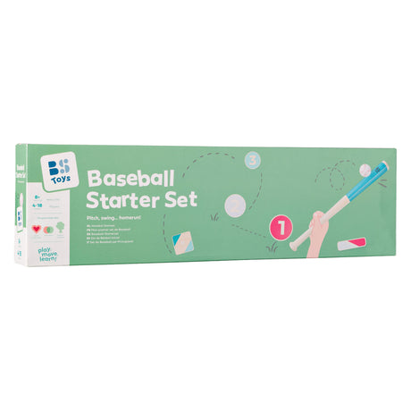 Bs toys – honkbal startset – buitenspel – honkbalset van fsc hout – vanaf 8 jaar