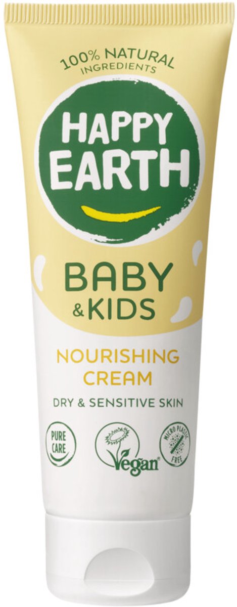 Happy earth voedende crème - baby kids - 100% natuurlijk - voor droge gevoelige babyhuid – 75 ml