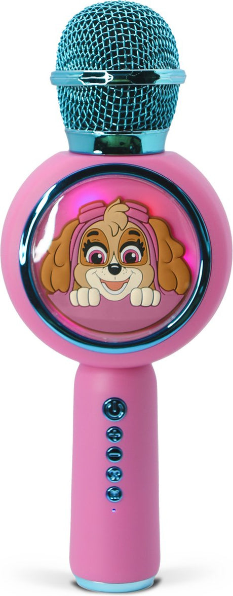 Otl technologies paw patrol skye - draadloze karaoke microfoon voor kinderen - oplichtend led display - speaker - met stemeffecten