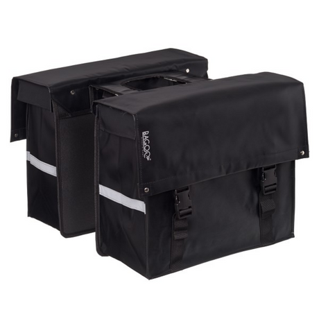 Bagoo dubbele fietstas bisonyl zwart inhoud 46l